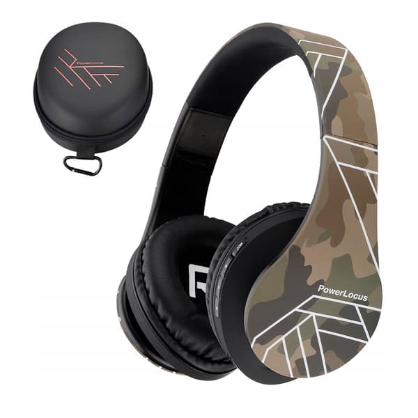 PowerLocus trådløse CAMOUFLAGE BLUETOOTH / microSD / FM-hovedtelefoner