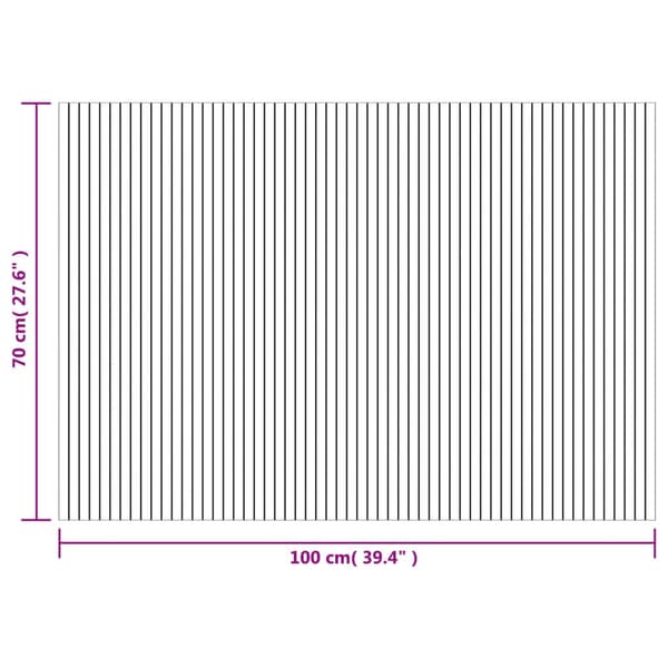 vidaXL Suorakulmainen matto, musta, 70x100 cm, bambu
