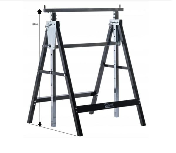 Bockstativ justerbar höjd 80-130cm silver