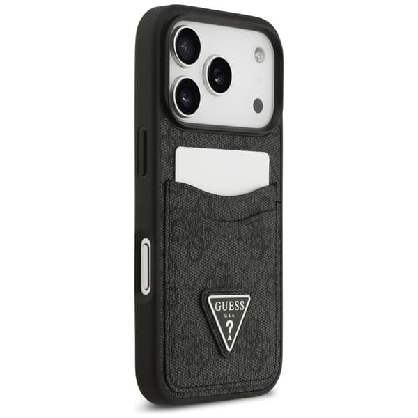 Guess 4G Double Card Triangle cover til iPhone 17 Pro, sort