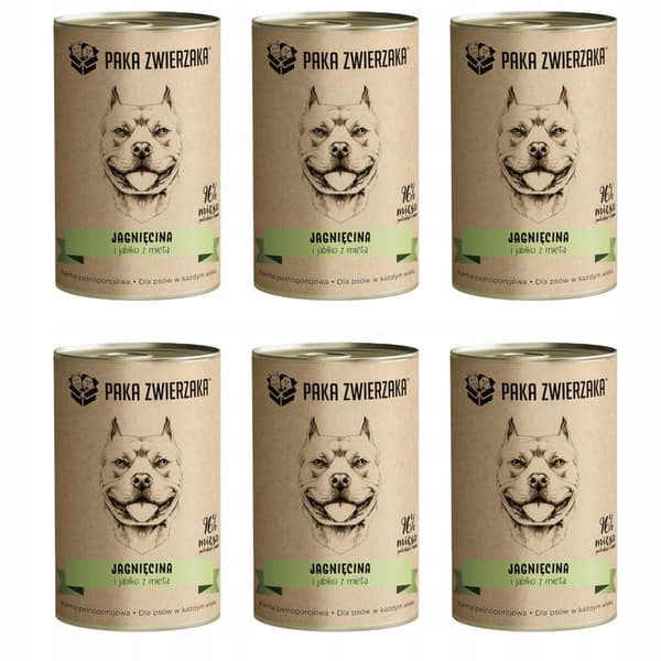 Paka Zwierzaka våtfoder för hundar 6x400g lamm