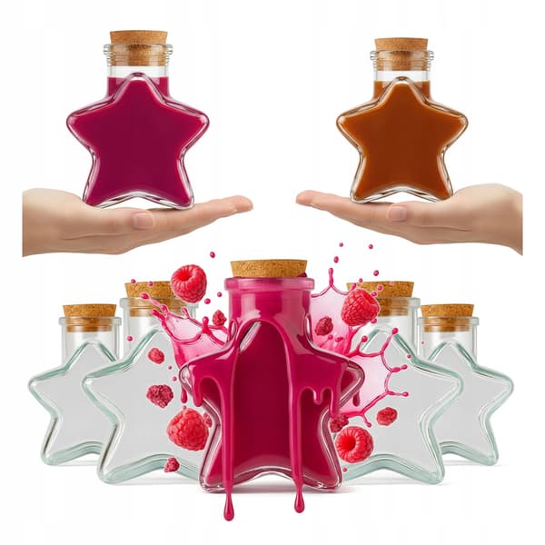 20x Stjerneflaskekrukke 150ml Glas Til Likør, Vin, Juice