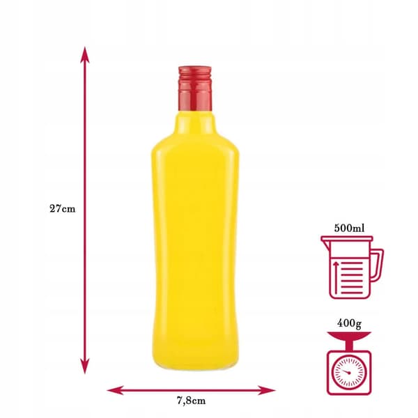 DIVA glasflaska 500 ml FLASKOR FÖR MOONLIGHT LIKÖRVIN 0,5 l