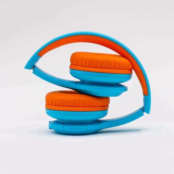 PowerLocus PLED BlåOrange Trådløse Bluetooth-hovedtelefoner TIL BØRN LED