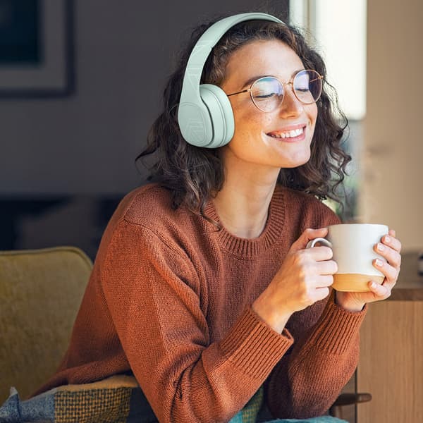 PowerLocus P7 Mint Over-Ear Bluetooth-hörlurar AUX BT Mikrofon 50 timmar