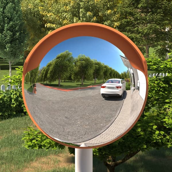vidaXL Konvex trafikspegel orange Ø30 cm polykarbonat