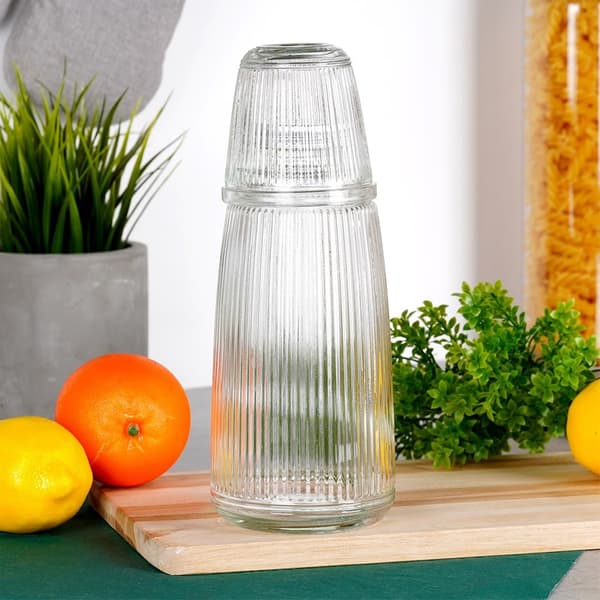 Glas karaff med glas, 1 l + 220 ml, 2 st