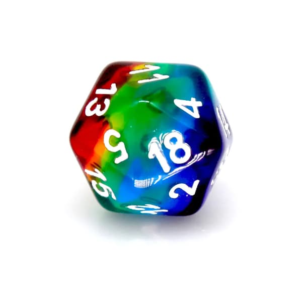 RPG-noppa Rainbow-kaksipuolinen D20