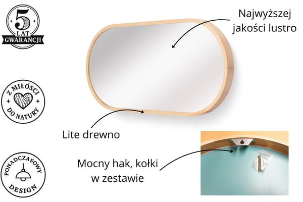 Badrumsspegel LEJA oval tall 100x38 stilren