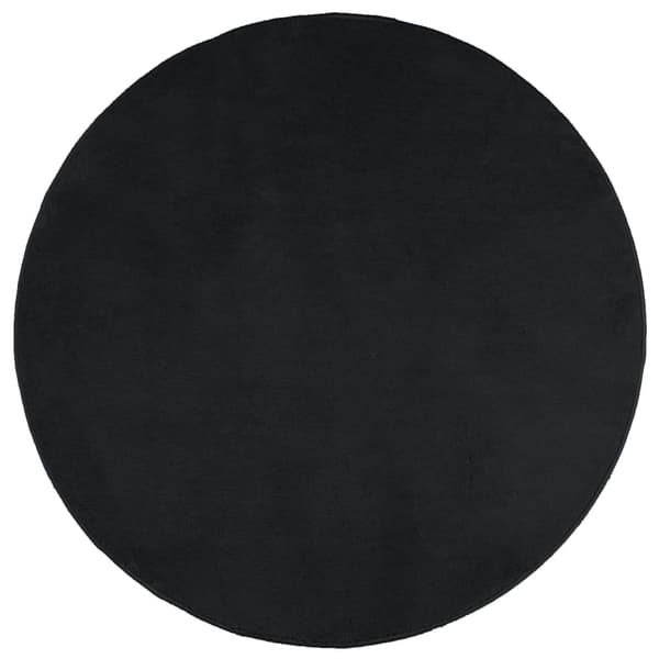 vidaXL OVIEDO tæppe, kort luv, sort, Ø 200 cm