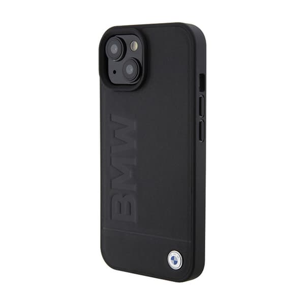 BMW Læder Hot Stamp MagSafe - iPhone 15 Plus Etui (Sort)