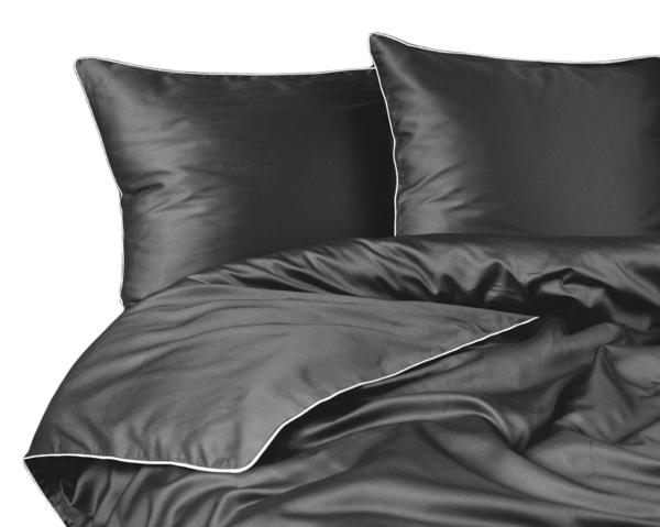 Ren bomull Makosatin Bäddset 220x200 C. Grå Premium