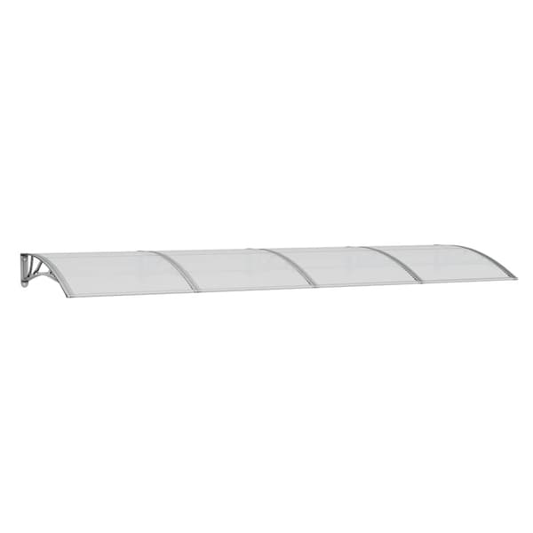 vidaXL dørmarkise, grå, 350x100 cm, polycarbonat