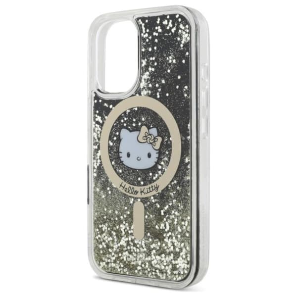 Hello Kitty Liquid Glitter Fever MagSafe - iPhone 16 cover (sort / guld)