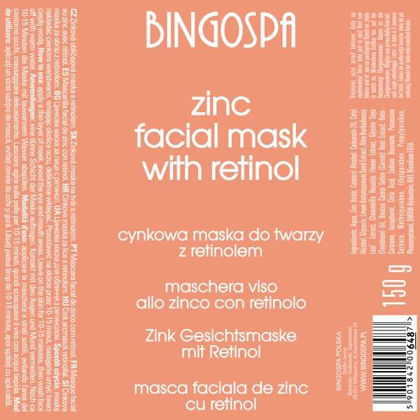 BINGOSPA Sinkki kasvomaski retinoolin kanssa