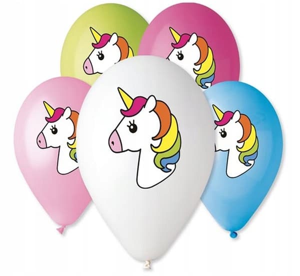 Premiumilmapallot "Yksisarvinen" 30 cm 5 kpl