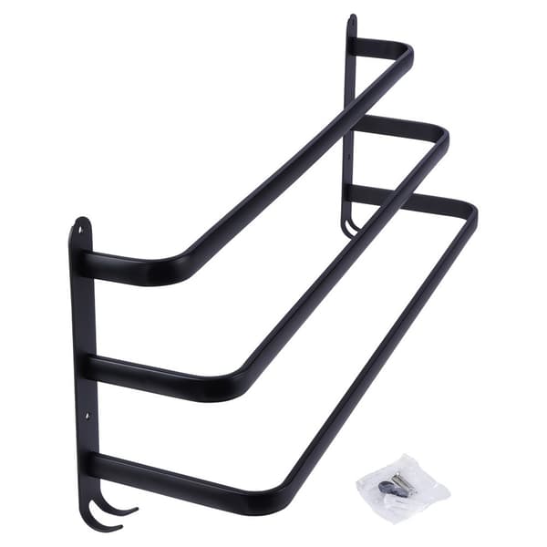 Håndklædebøjle i aluminium sort 60 cm