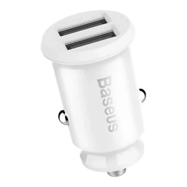 Baseus Grain Billaddare 2x USB 5V 3.1A (Vit)