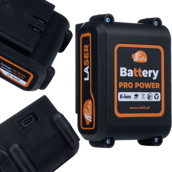 Rosfix Li-Ion batteri för Pro Power Laser Level 3600 mAh med USB-C