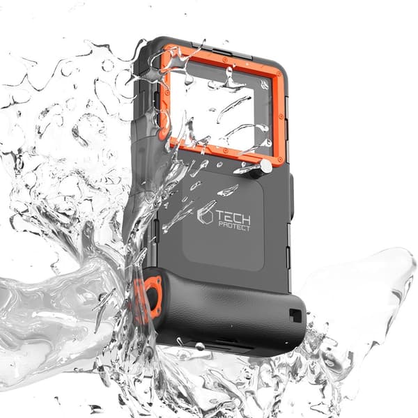 TECH-PROTECT IPX8 UNIVERSAL VATTENTÄT DYKFODRAL SVART/ORANGE