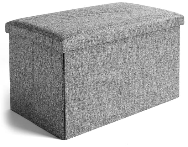 Foldbar stofpuf DIEGO grå størrelse XL