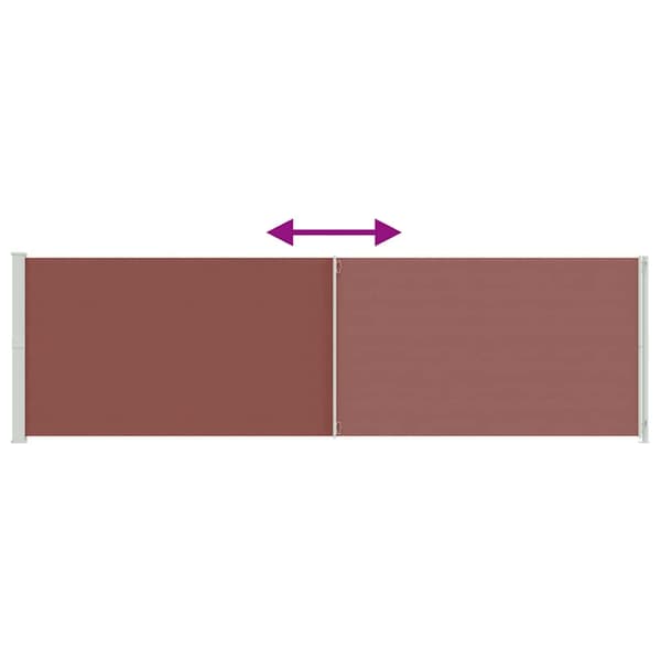 vidaXL Utfällbar sidomarkis för uteplats 180 x 600 cm brun