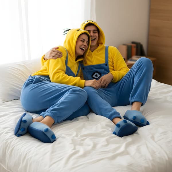Minion-kostym Kigurumi-pyjamas 145-155 cm