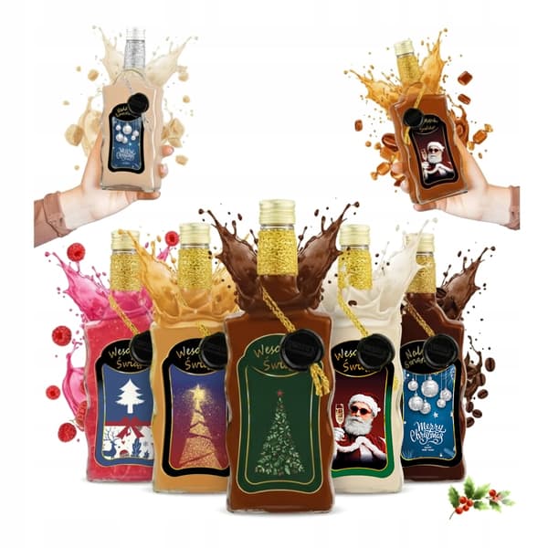 10X FALA-FLASKOR 500ML PREMIUM JULDEKORERADE FLASKOR