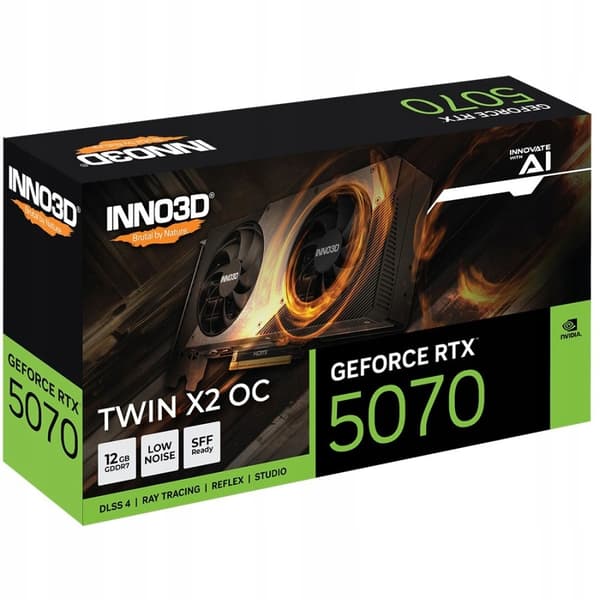 INNO3D GeForce RTX 5070 TWIN X2 OC 12GB Grafikkort Sort