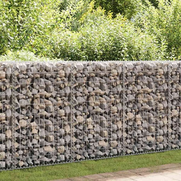 vidaXL Gabionkorg med lock, galvaniserad tråd, 100x50x30 cm