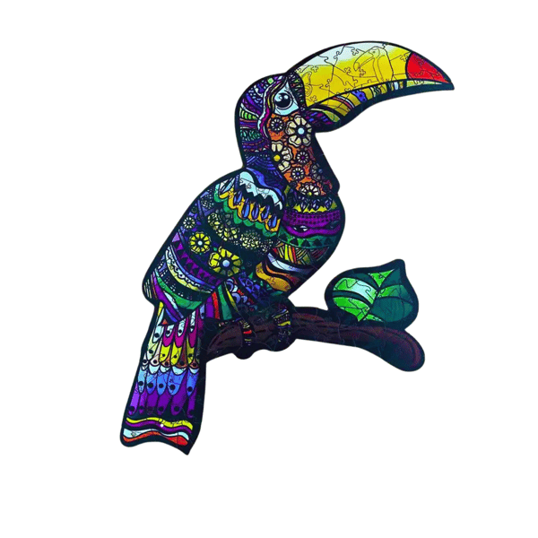 Tropisk Toucan träpussel A4 pusselset dekoration