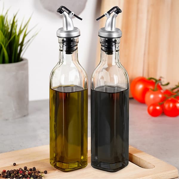 Glasflaskor för olja och ättika med dosöppnare 250 ml 2-pack