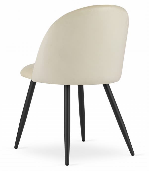 BELLO stol - beige velour / sorte ben x 4