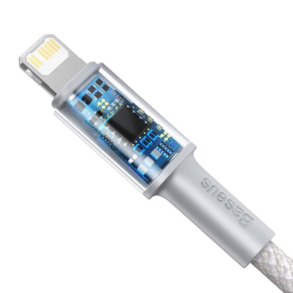 Baseus Högdensitetsflätad USB-C till Lightning-kabel, 20W, 5A, PD, 1m (vit)