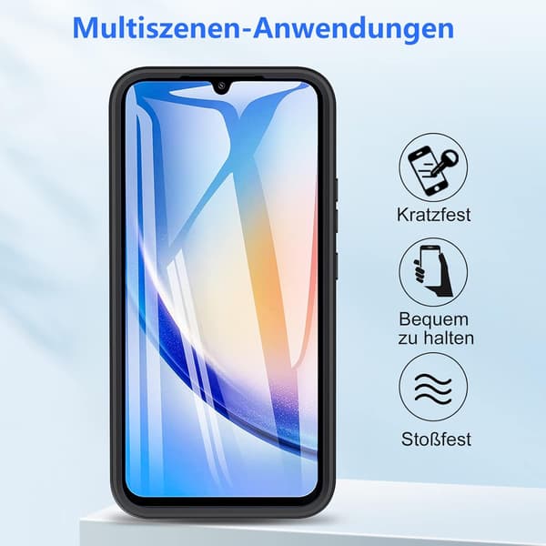 BUMPER ETUI TIL SAMSUNG GALAXY A34 SORT RAMME 360° BESKYTTELSE SM-A346B