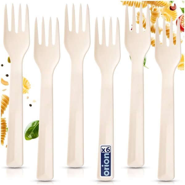 Bordsgafflar plast kräm SANDY 18 cm 6 st.