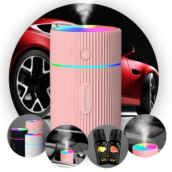USB LED Billuftfugter Pink | Aromaterapi - Lugtneutralisator