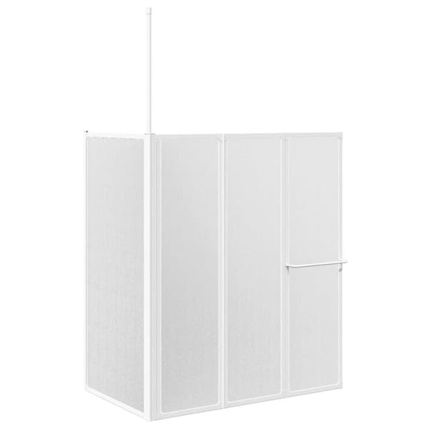 vidaXL Duschdörr, L-formad, 70x120x137 cm, 4 paneler, vikbar