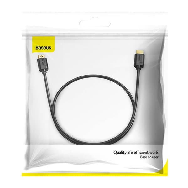 Baseus HDMI 2.0 Kabel, 4K 60Hz, 3D, HDR, 18Gbps, 1m (Sort)
