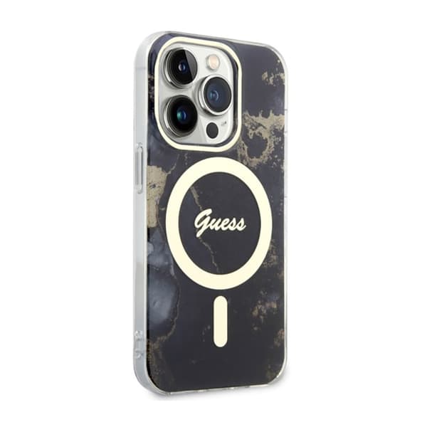 Guess Golden Marble MagSafe - iPhone 14 Pro Max cover (sort)