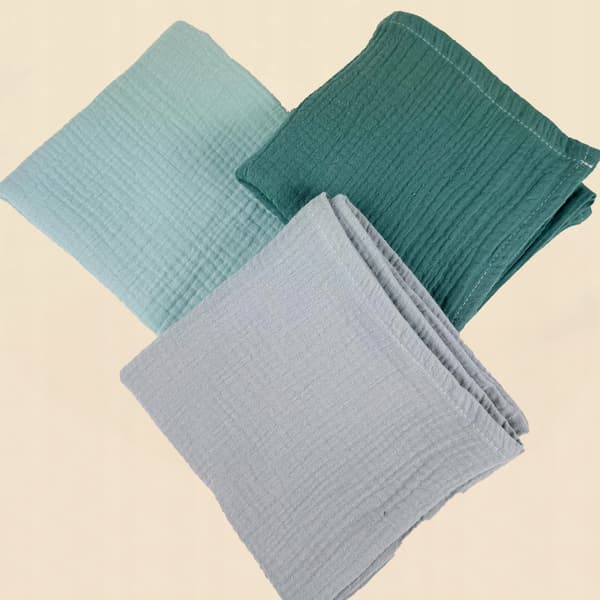 Plumeri Muslin Bleer Sæt med 3 Farver 70x70 cm