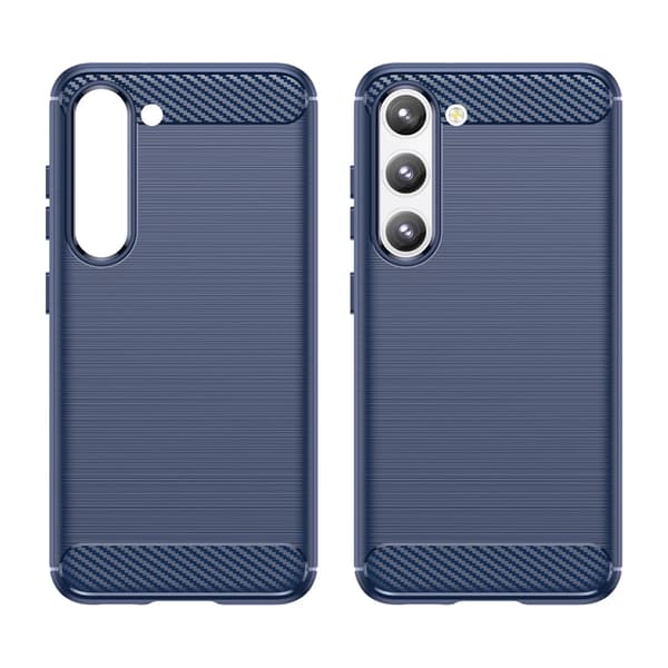 Carbon Case Samsung Galaxy S23+ flexibelt silikonskal i kolfiber, blått