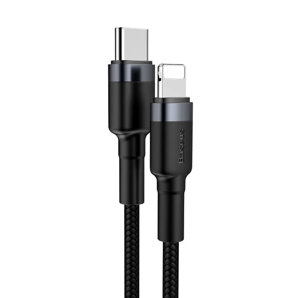 Baseus Cafule USB-C till Lightning PD-kabel, 18W, 1m (svart-grå)