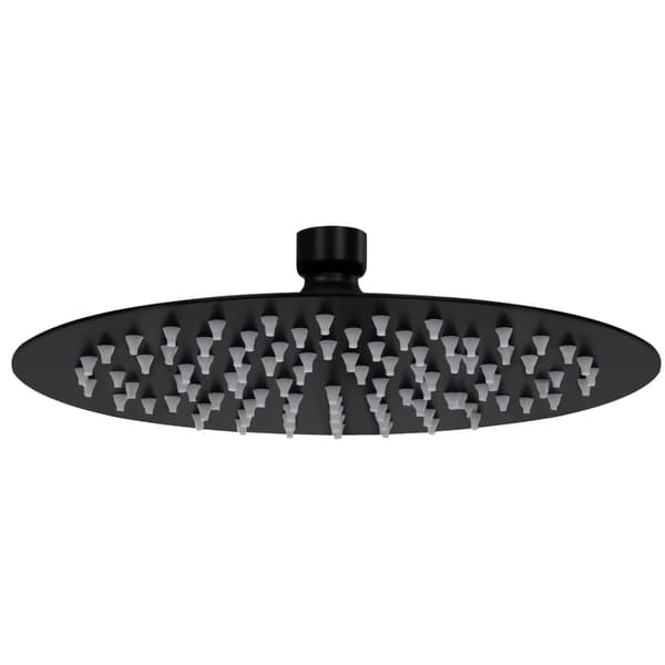 vidaXL brusehoved i rustfrit stål 20 cm rundt sort