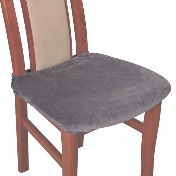Stolöverdrag Stolsäte Kort velour TESS Grå