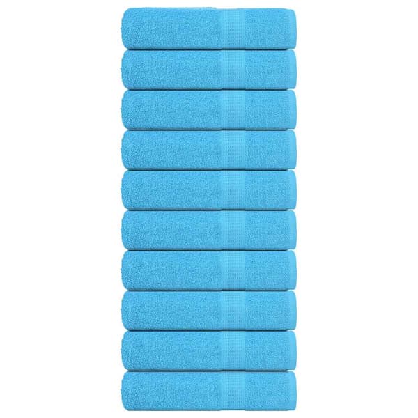vidaXL Handdukar, 10 st, Turkos, 50x100 cm, 100% bomull