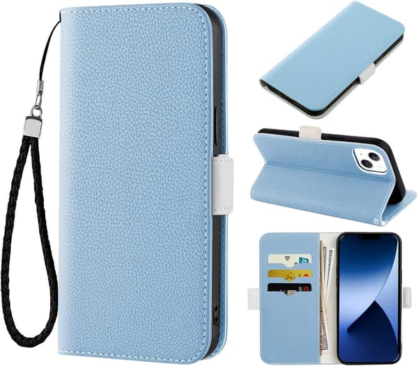 BLÅT ETUI TIL IPHONE 14 MAX 6,7' LÅSBAR LANYARD