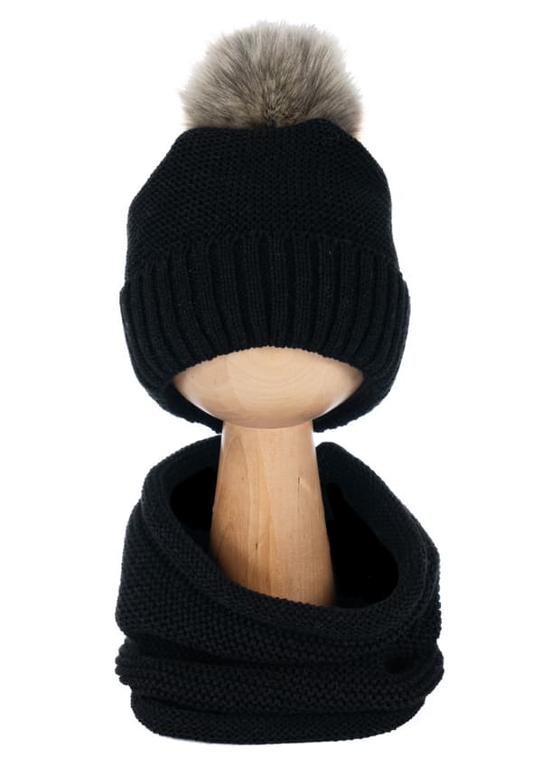 Lasten talvilakki fleece-vuorattu ja huivi