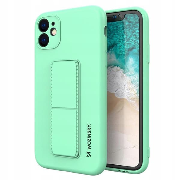 Wozinsky Stativskal iPhone 12 Pro Max Silikonskal med Stativ Mintgrönt