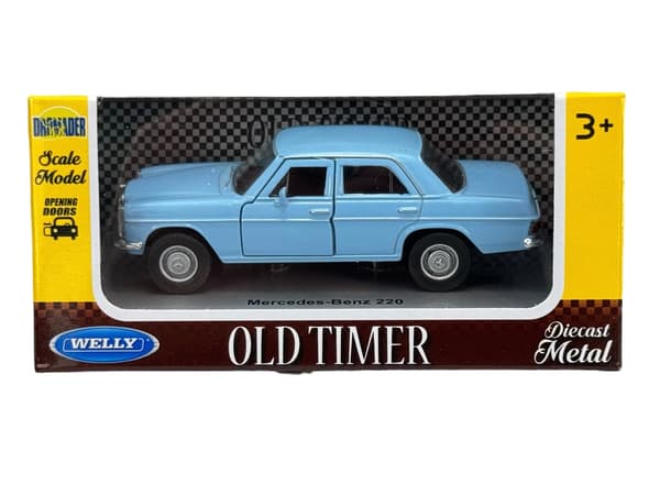 Welly Oldtimer Mercedes 220 W114 blå 1:34 43764